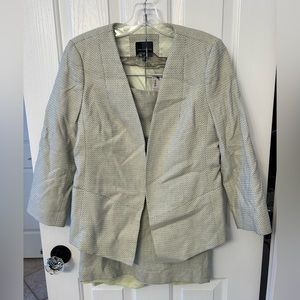 The Limited lime green and blue suit set. Jacket medium, skirt size 6.